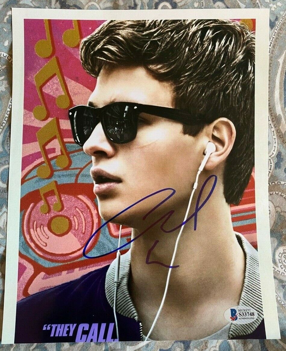 ANSEL ELGORT SIGNED AUTOGRAPHED BABY DRIVER MOVIE 8X10 Photo Poster painting BECKETT COA