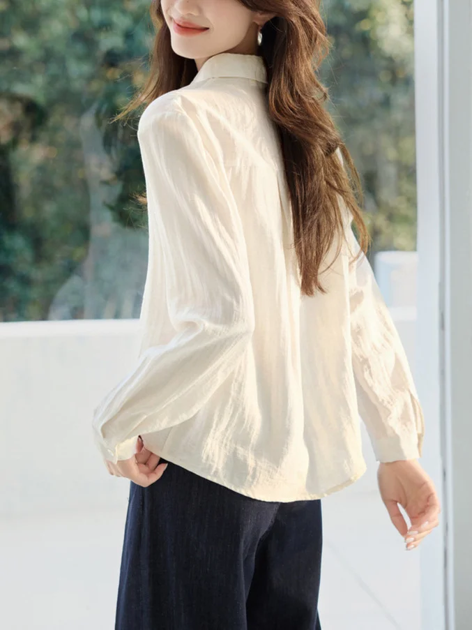 Athvotar Athvotar Temperament With Light And Thin Long-Sleeved Casual Shirts In The Spring Of 2025 New Basic Classic Commuter Shirts To Reduce The Age And Thin