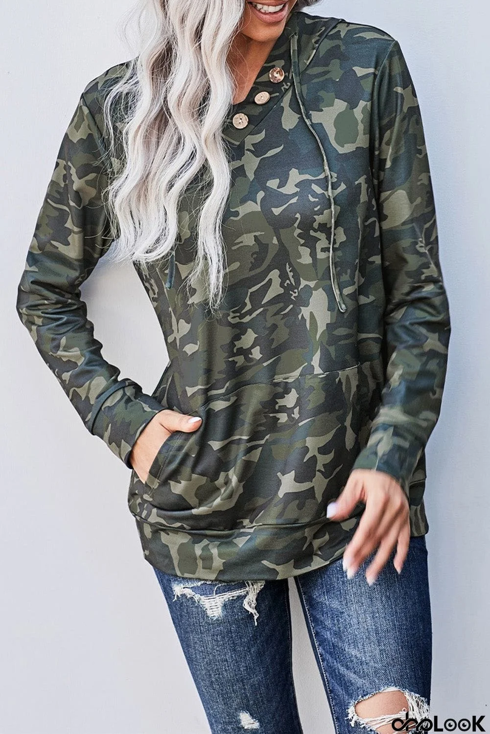 Print Kangaroo Pocket Hoodie