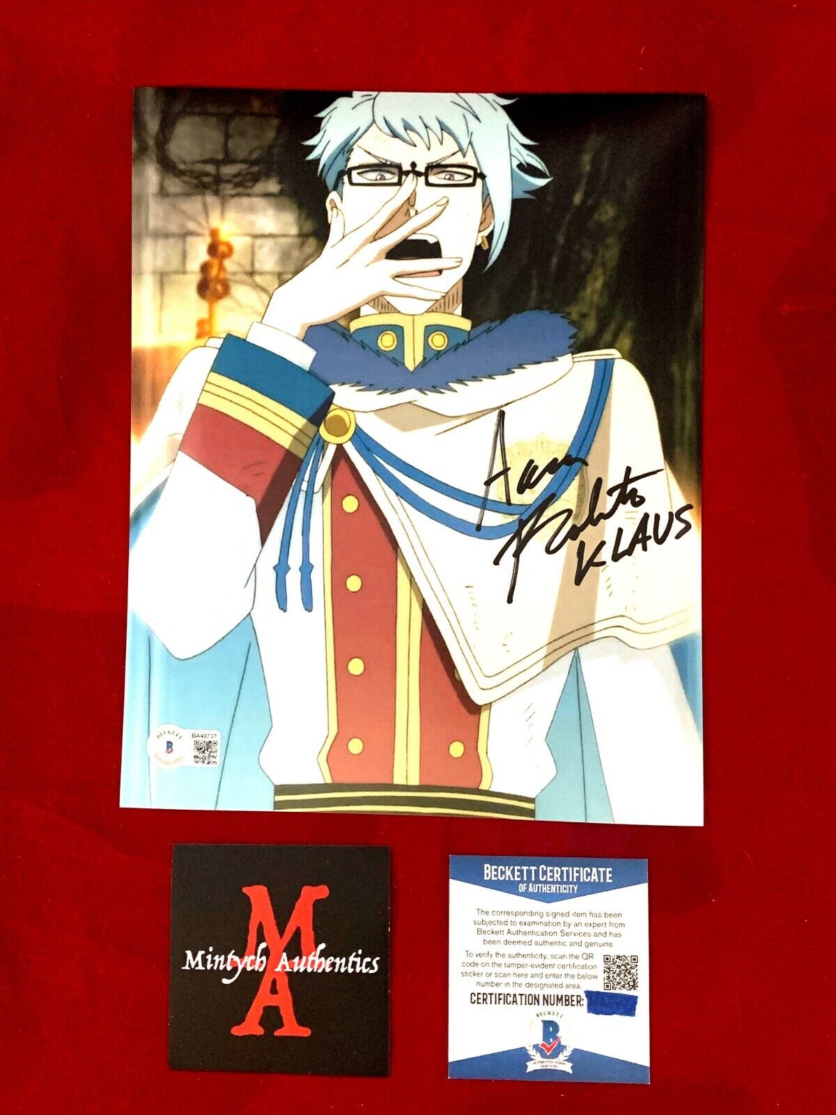 AARON ROBERTS AUTOGRAPHED SIGNED 8x10 Photo Poster painting! BLACK CLOVER! BECKETT COA!