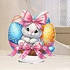 (US Only)2D Flat Easter Bunny Egg DIY Double-Sided Diamond Painting Desktop Decorations