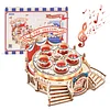 Model Kit 3D Puzzle for Adults, Rotating Teacup Mechanical Music Box with LED Light, DIY Crafts/Hobby/Gift for Adults/Teen/Boys/Girls