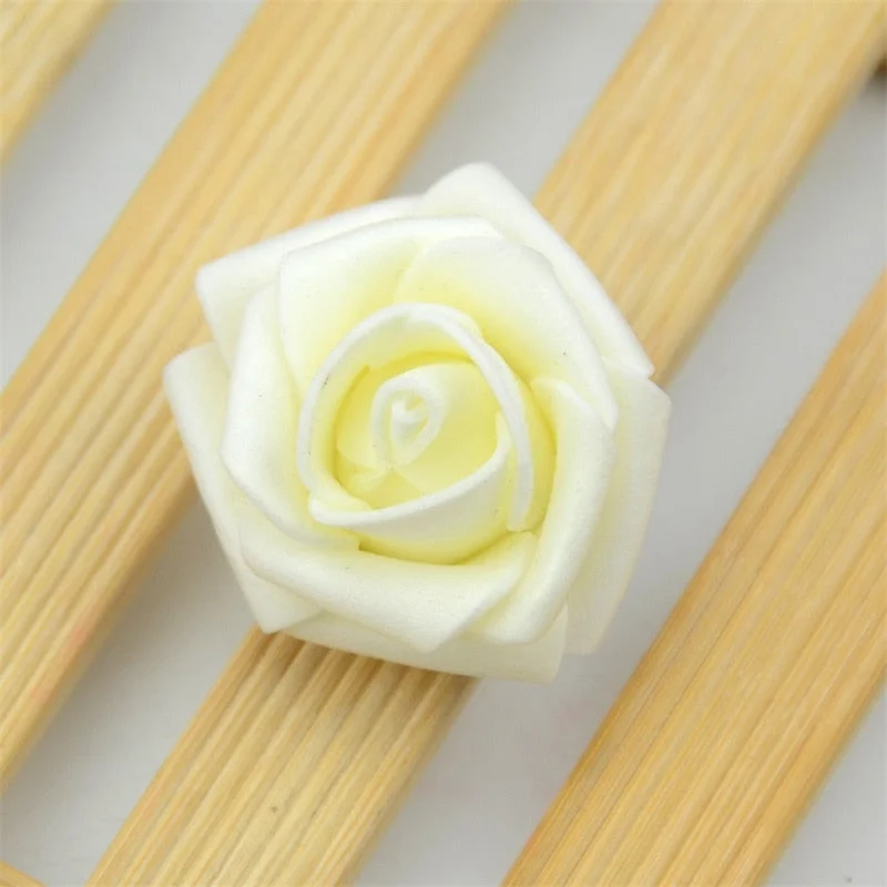 20pcs/lot 4cm Mini Artificial PE Foam Rose Flower Heads Wedding Home Decoration Handmade Diy Christmas Fake Flower Ball Craft