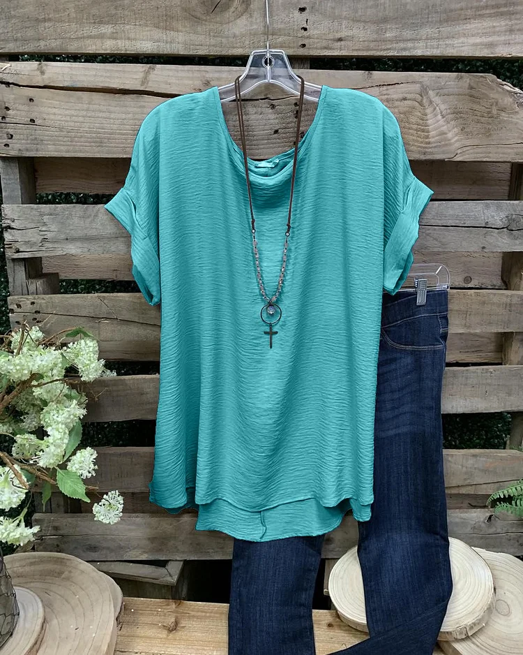 Summer Women‘s ’Turquoise Green Short Sleeve-Mayoulove
