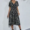 Gioiacombo&trade; Primavera ed estate piccolo abito floreale manica corta