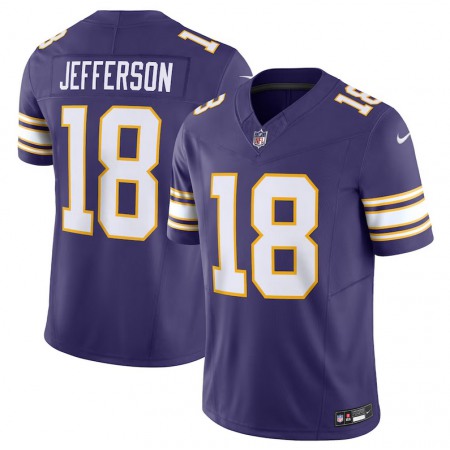 Men's Minnesota Vikings #18 Justin Jefferson Purple 2023 F.U.S.E. Vapor Untouchable Limited Stitched Jersey 2TOC