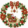 Santa Sleigh Christmas Wreath 14CT Stamped Cross Stitch Kit 40&times;40cm tapestrymarket