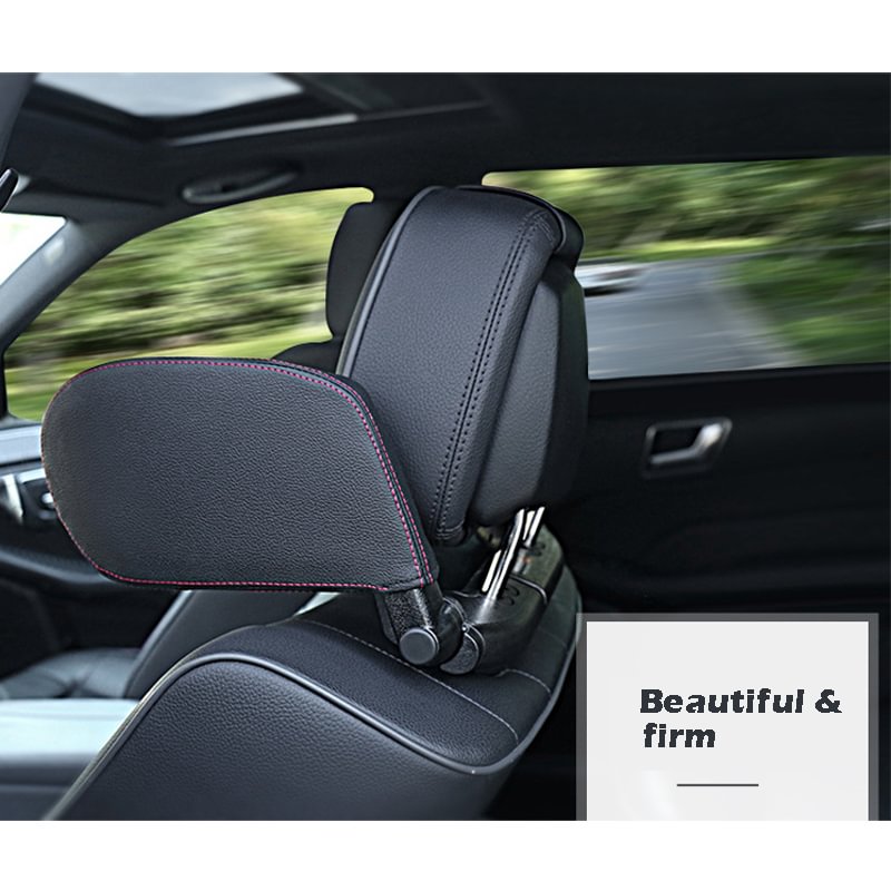 New Car Headrest Neck Pillow Comfortable Rest Neck Support Adjustable Car Travel Sleeping Car Accessories Leather Cusion