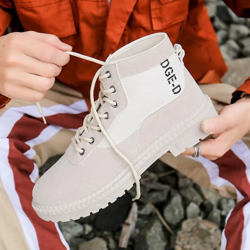 High Top Martin Boots British Canvas Suede Warm Shoes Winter Fashion Chelsea Boots Men New Mens Casual High Fashion Ankle Boots