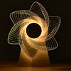 USB Power 3D Windmill Night Light Wooden Rotating Music Box Creative Gift Table Lamp Home Desktop 