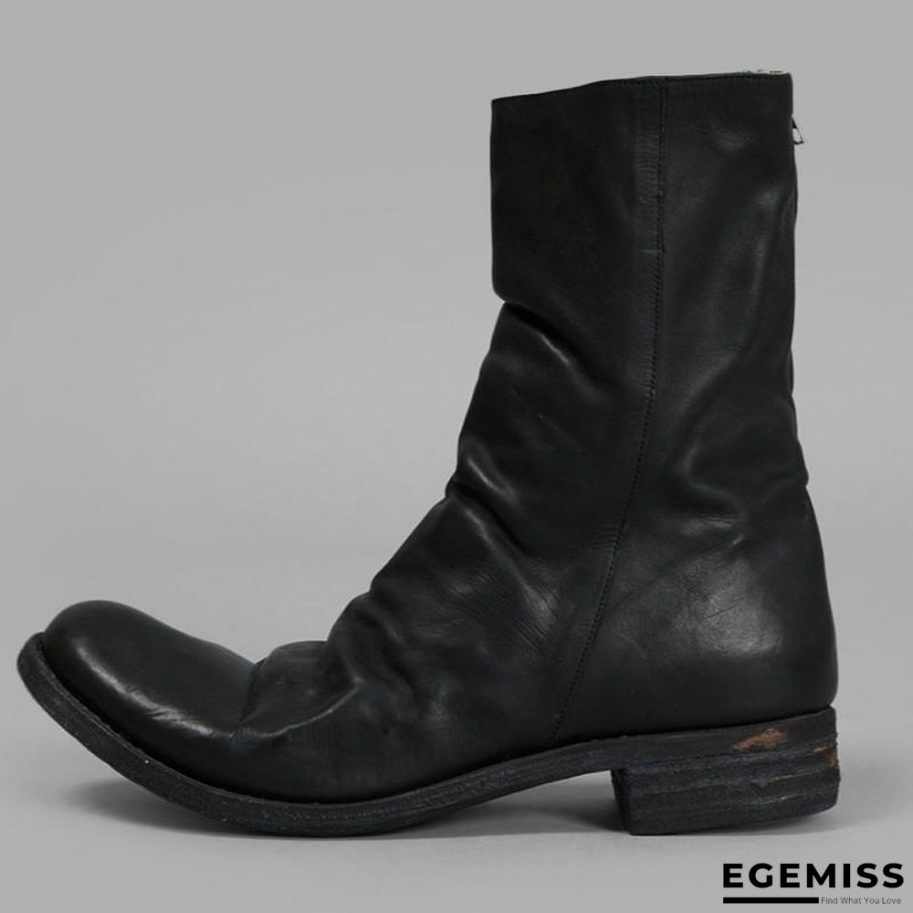 Men's Retro Handmade Leather Cowboy Boots | EGEMISS
