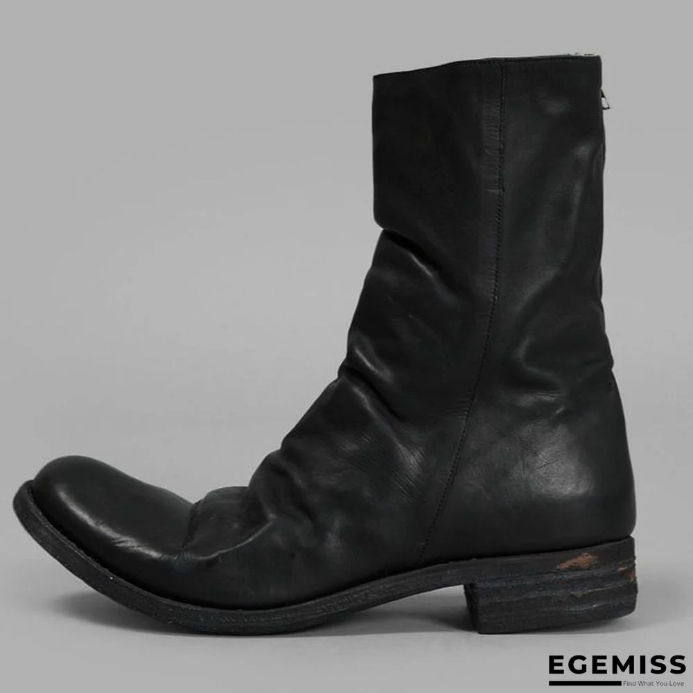 Men's Retro Handmade Leather Cowboy Boots | EGEMISS