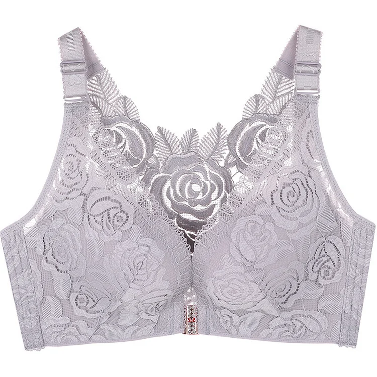 Plus Size Rose Front Closure Lace Comfy Bras(Size runs the same as regular bras)