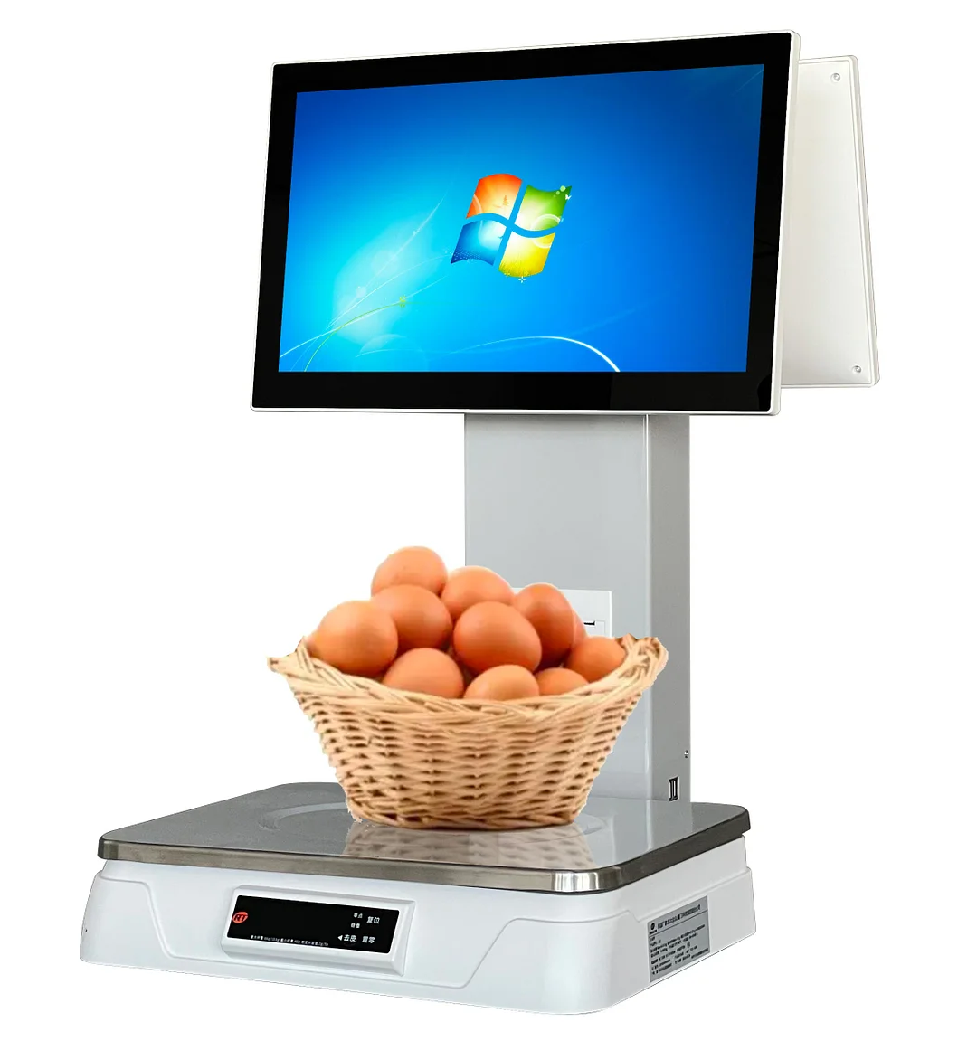 Direct Sale Retail solution RFID AI Pos Scales In One Touch Cash Register RFID Weighing Scale With sticker Paper barcode Printer