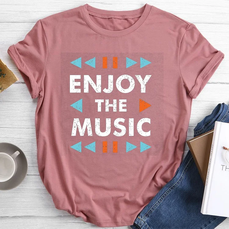 Enjoy The Music Round Neck T-shirt