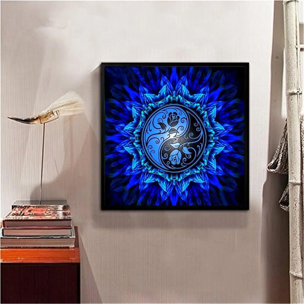 Diamond Painting - Full Round Drill - Blue Rose(30*30cm)
