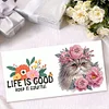 uk.everydayedeals 6Pcs DIY Diamond Painting Greeting Card - Flower Cat