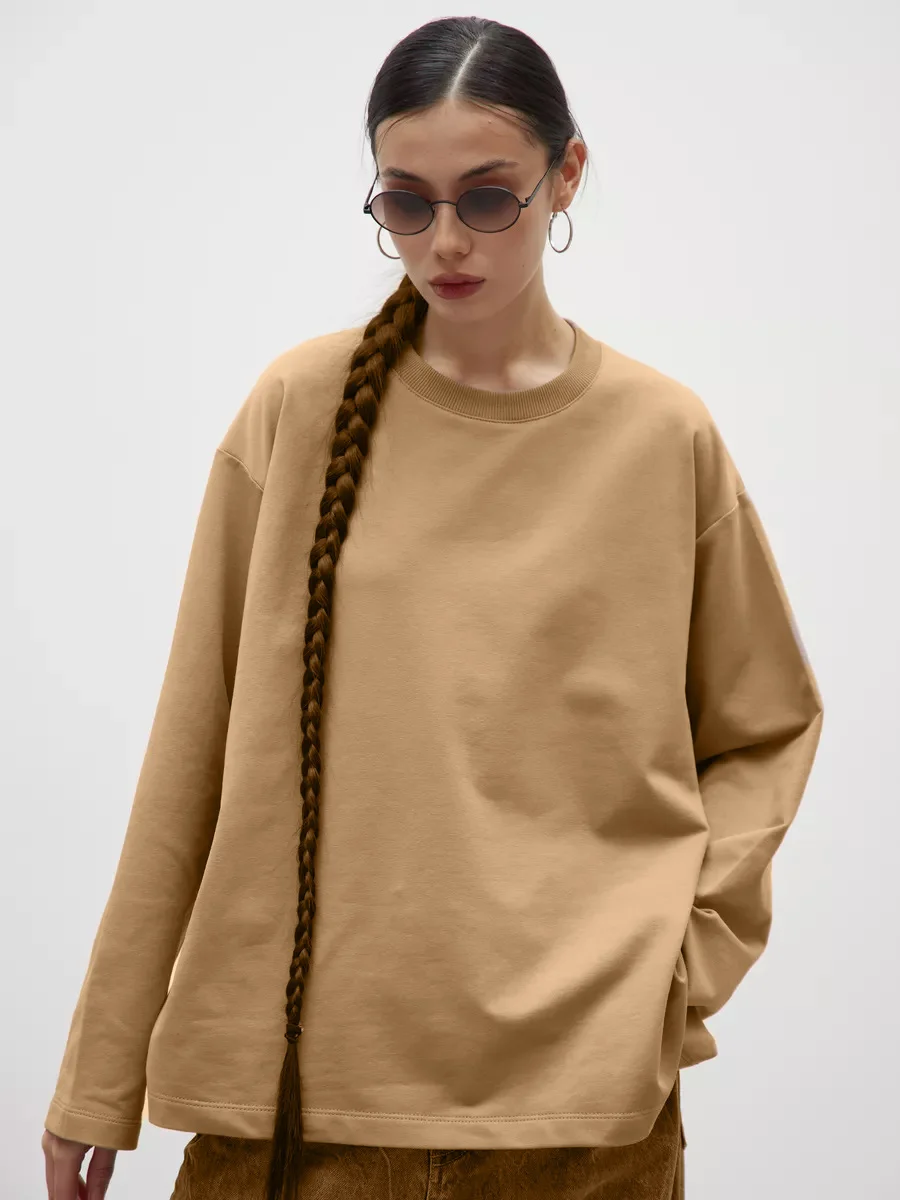 Athvotar Athvotar Fine Comb Cotton Solid Long-Sleeved T-Shirt Women Hot Loose Leisure Collar Top High Quality