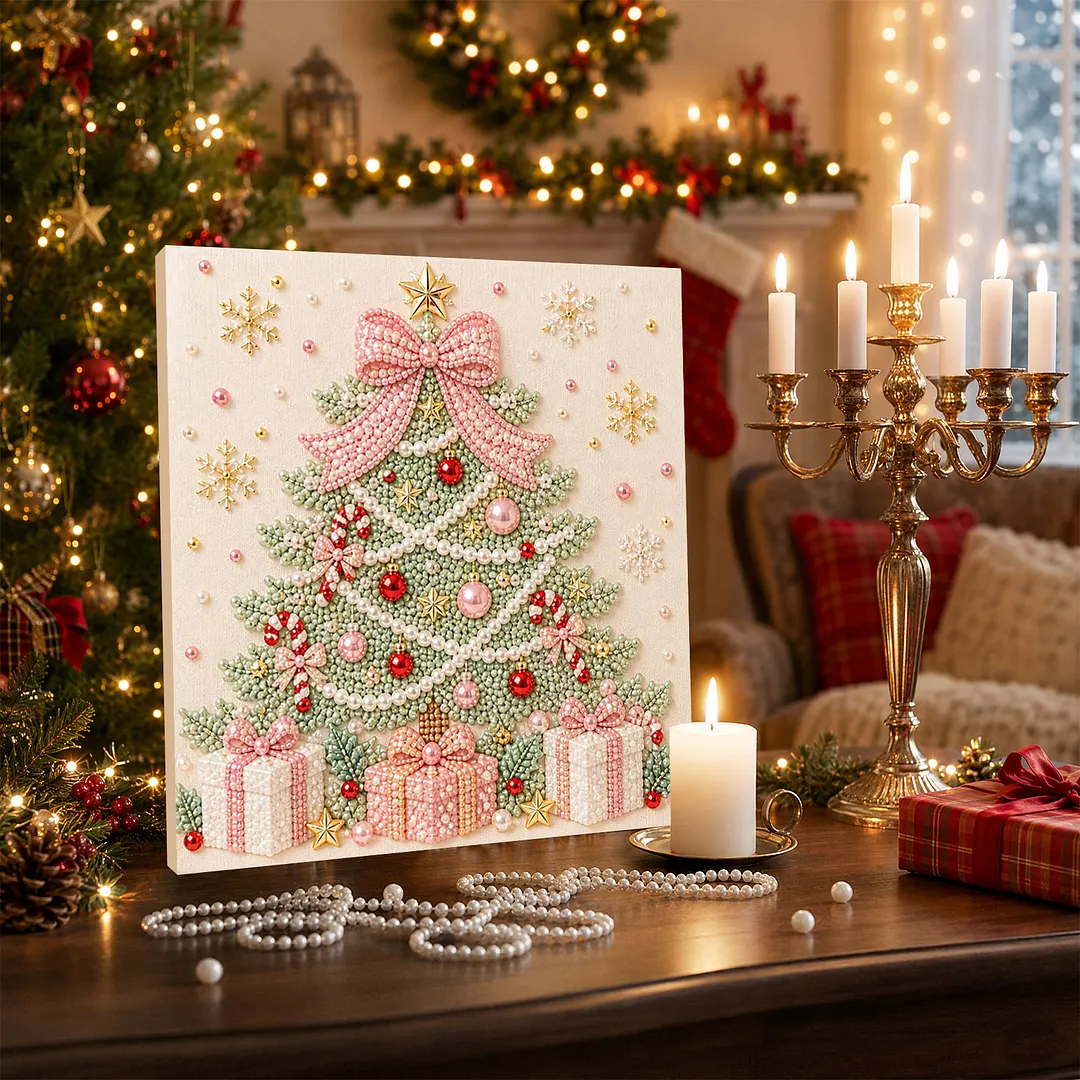 Framed Pearl Painting Kit Christmas Tree Decor 7.87x7.87in