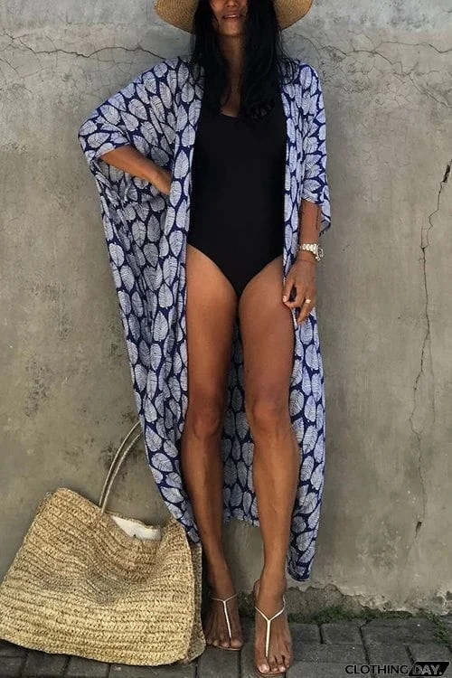 Leaf Belted Kimono Cardigan