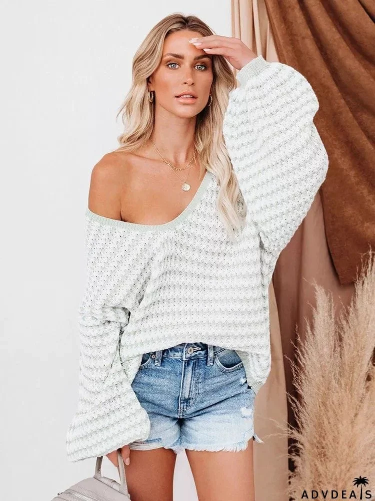 Striped Knit Boho Sweater