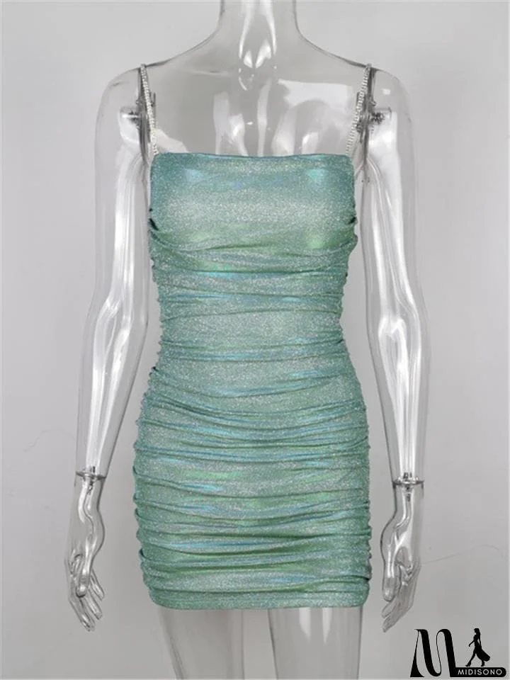 MidiSono - Stylish Casual Shiny Design Sexy Slim Mini Slip Dress