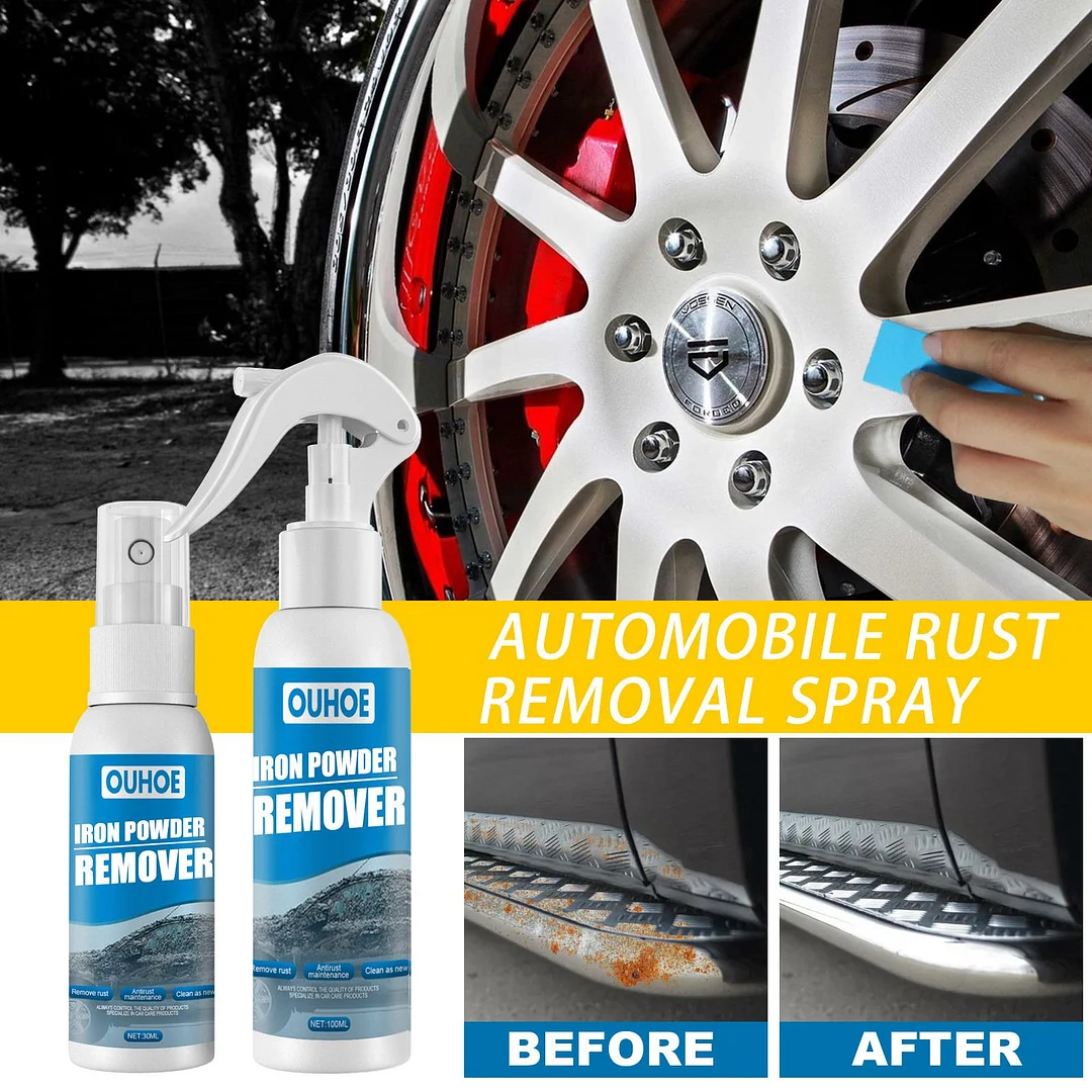Rapid rust removal and stain removal cleaning spray