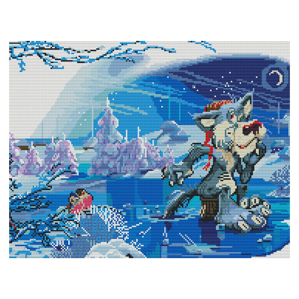 

Winter Wolf - 11CT Stamped Cross Stitch - 50*40CM, 501 Original