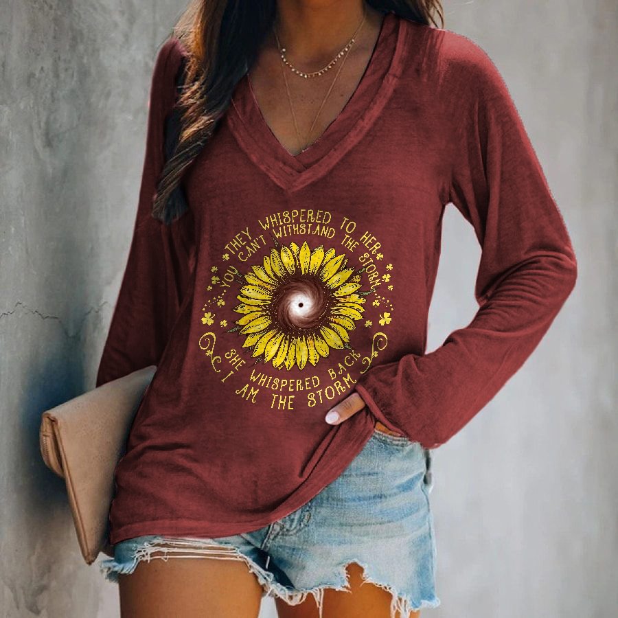 They Whispered To Her You Can't Withstand The Strom She Whispered Back I Am The Strom Printed Women's T-shirt