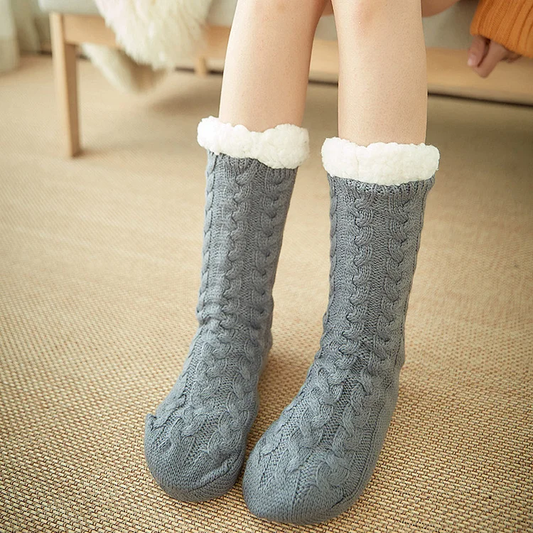 Casual Grey Wool Knit Socks  Flycurvy [product_label]