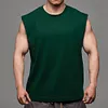 Gioiacombo&trade; Gilet sportivo fitness da uomo a spalla larga in cotone sciolto