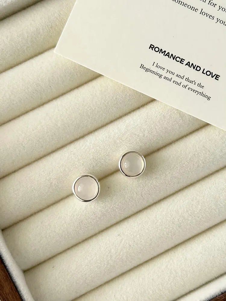 Moonstone minimalist earrings