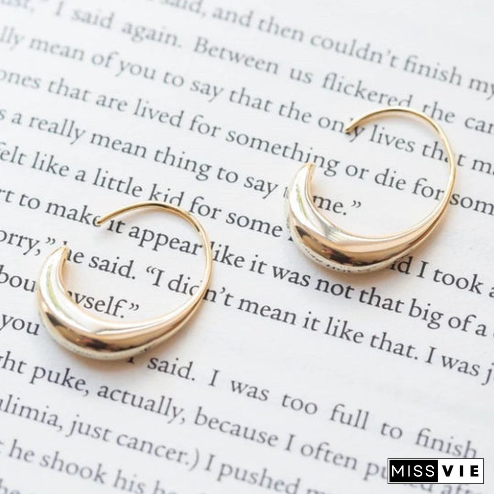 Gold Drop Hoop Earrings