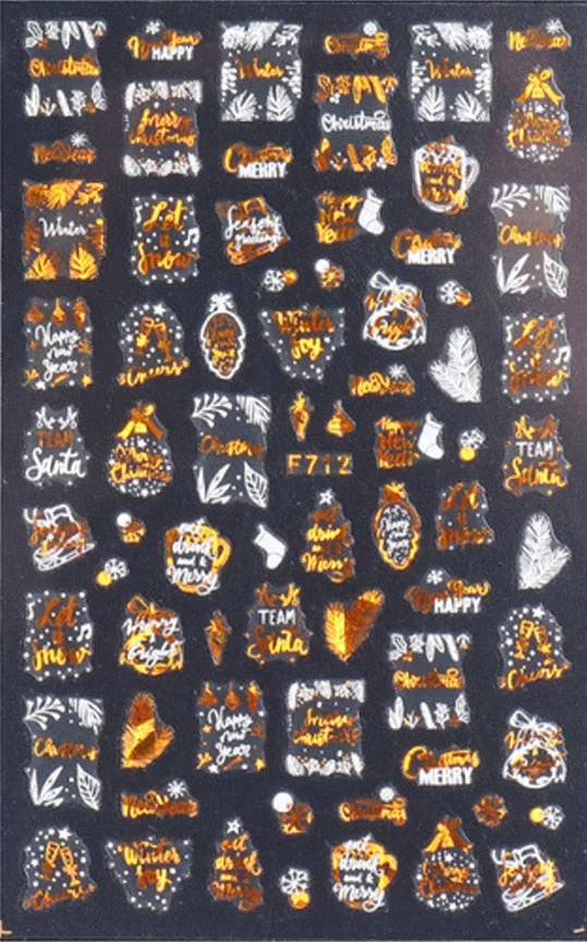 1pcs Autumn Winter Nail Sticker Robin Snow Flower New Year Halloween Christmas 3D Decals Nail Art Design Decor Accessories-Nail Inspo