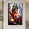 (50*80cm)Colorful Woods - Round AB Drill Diamond Painting