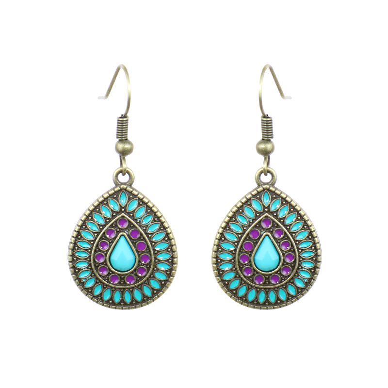 Women's Bohemian Exotic Water Drop Flower Earrings
