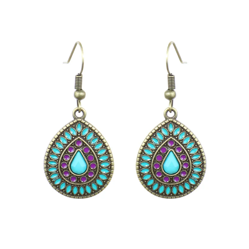 Women's Bohemian Exotic Water Drop Flower Earrings