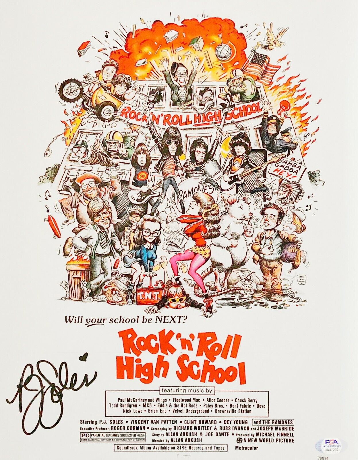 PJ Soles autographed signed 11x14 Photo Poster painting Rock 'N' Roll High School PSA COA Riff