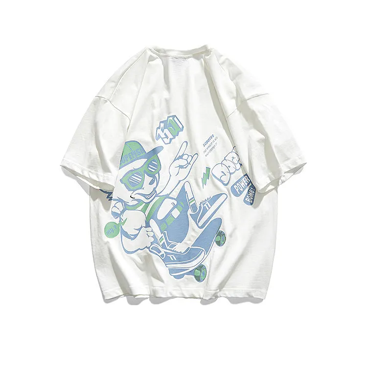 Men Tshirts Pattern Cartoon Short Sleeve T-shirt Men's Fashion Brand Multi-Color Cotton Cute Couple Half Sleeve T