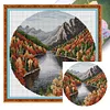 Autumn Lake-11CT Stamped Cross Stitch 37*37cm/14.57*14.57in tapestrymarket