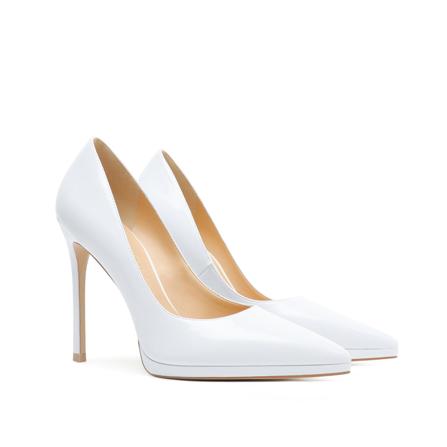 100mm Women Stiletto Mid Heel Close Pointed Toe Dress Shoes-MERUMOTE