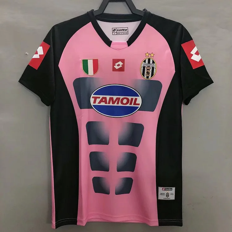 2002/2003 Juventus black and pink retro jersey