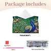 Diamond Art Tissue Box Cover DIY PU Desktop Organizer Large(peacock)