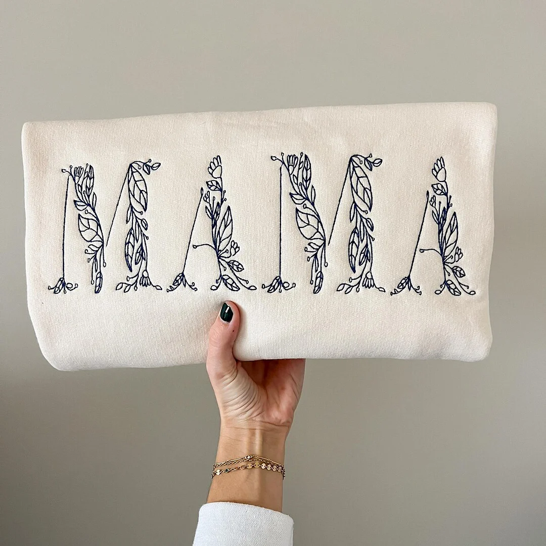 MAMA Floral Sweatshirt Custom Mom Sweatshirt