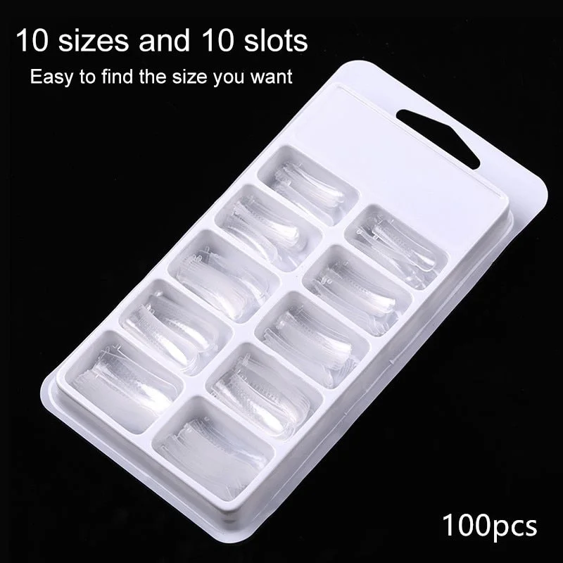 Quick Building Nail Mold Tips Nail Dual Forms Finger Extension Nail Art UV Extend Gel  Nail Extension Tool-Nail Inspo