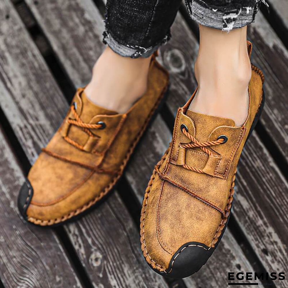 Men's Fashion Business Spliced Laced Casual Leather Shoes | EGEMISS