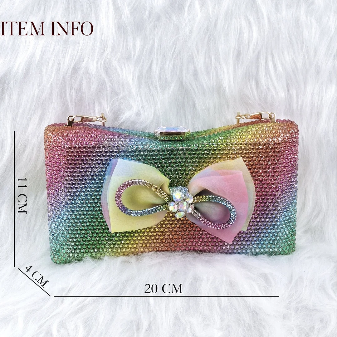 The INS Rainbow Style Shoes And Bag To Match With Beautiful And Noble Ladies Shoes And Bag Decorated With Large Bows Party Shoes
