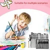 (US Local)24pcs Nylon Brush Set Acrylic Brushes Different Shape Wooden Handle Art Supplies