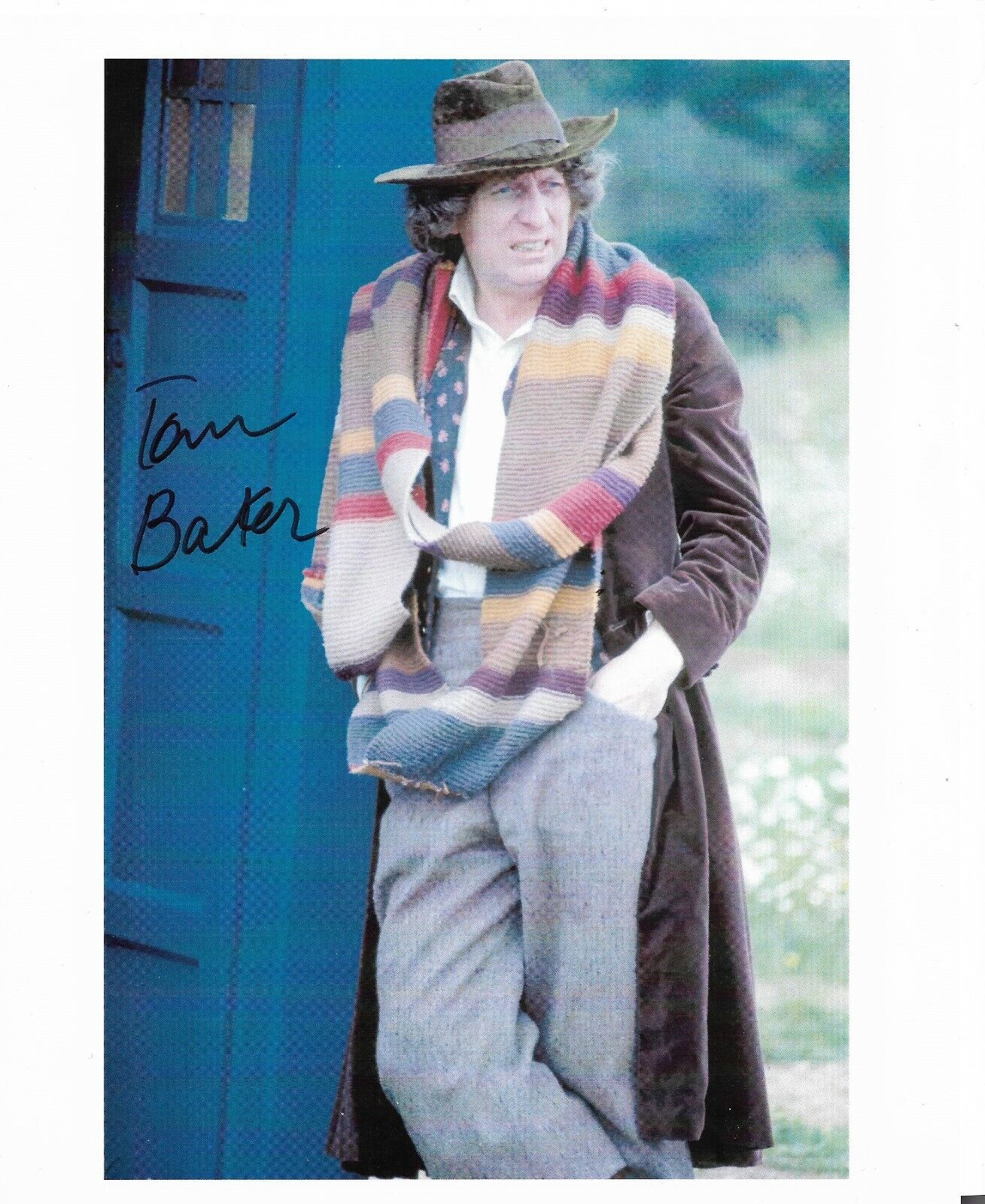 Tom Baker 4th DOCTOR WHO Signed 10x8 plus a picture of Tom at signing COA 22609