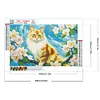 (60*40cm)Cat Flowers - Full Round Drill Diamond Painting